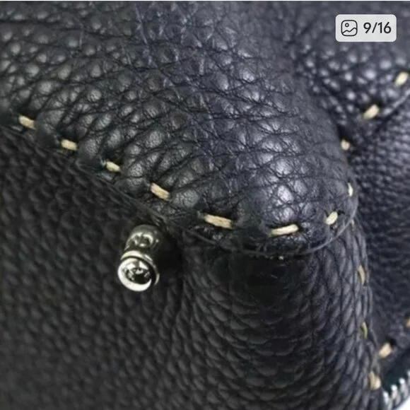 FENDI Selleria Black Leather Tote Bag - Picture 8 of 14